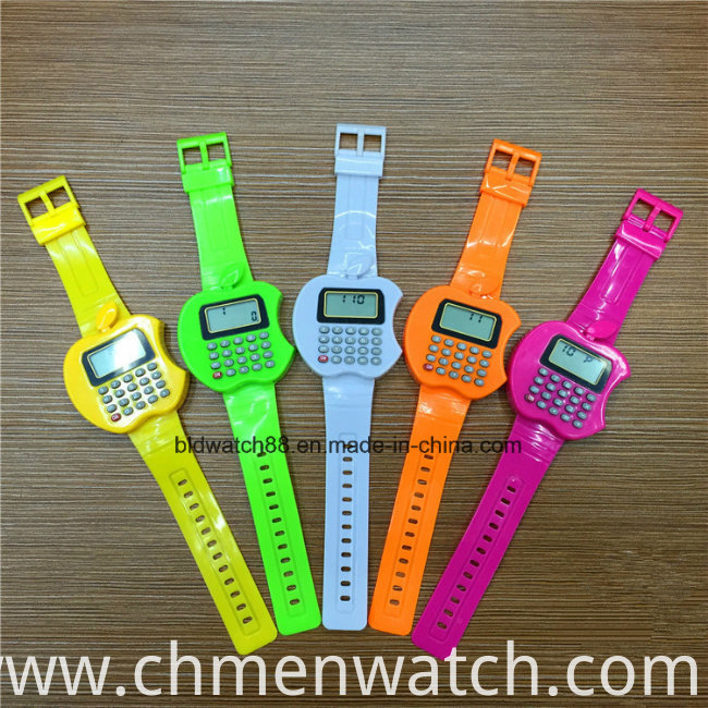 Promotional Kids Digital Watch Apple Shaped Calculator Watches for Children